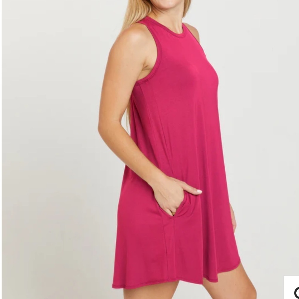 Shebird Womens the tunic tank bra dress raspberry 8/XXL
